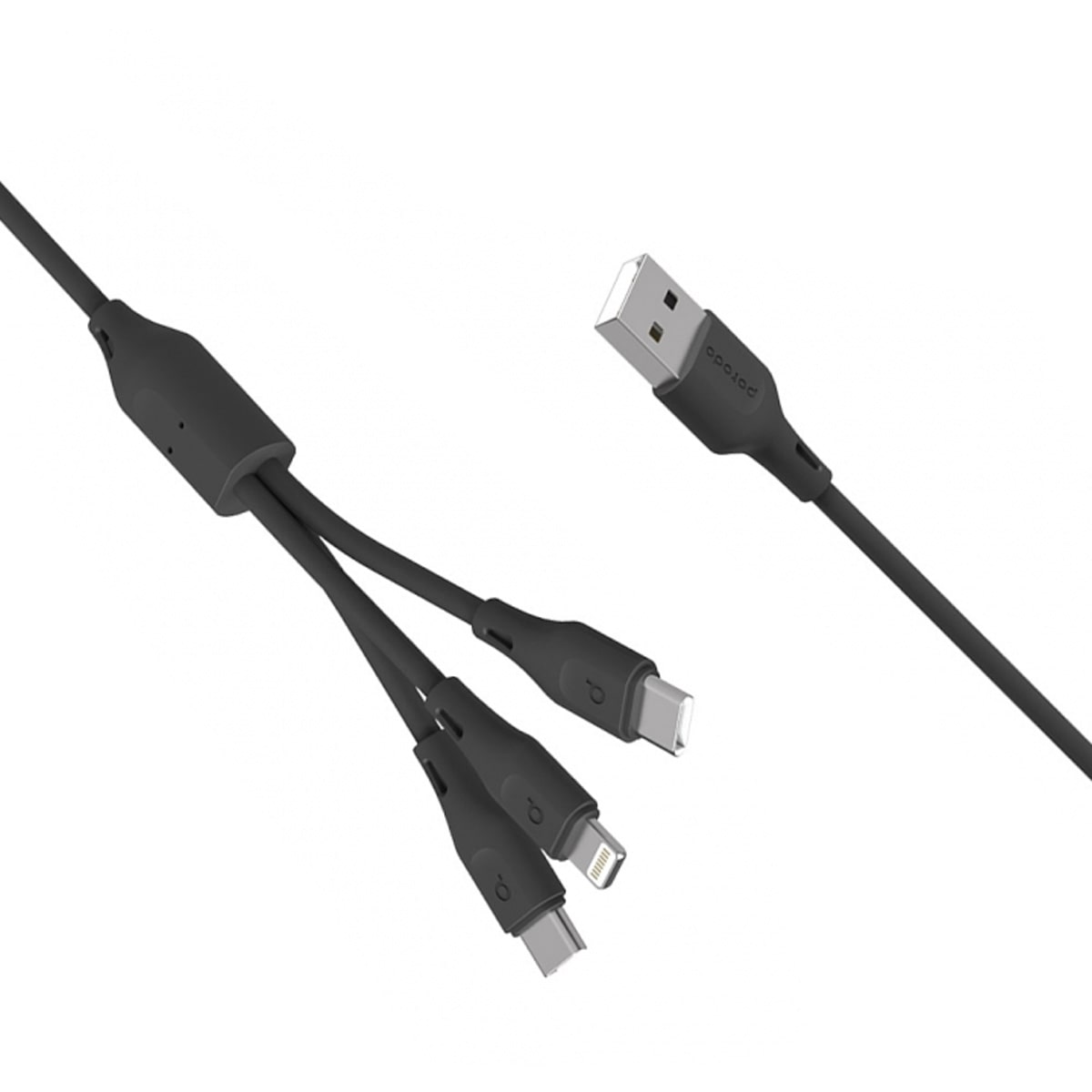 کابل تبدیل USB به Type-C/Lightning Porodo
